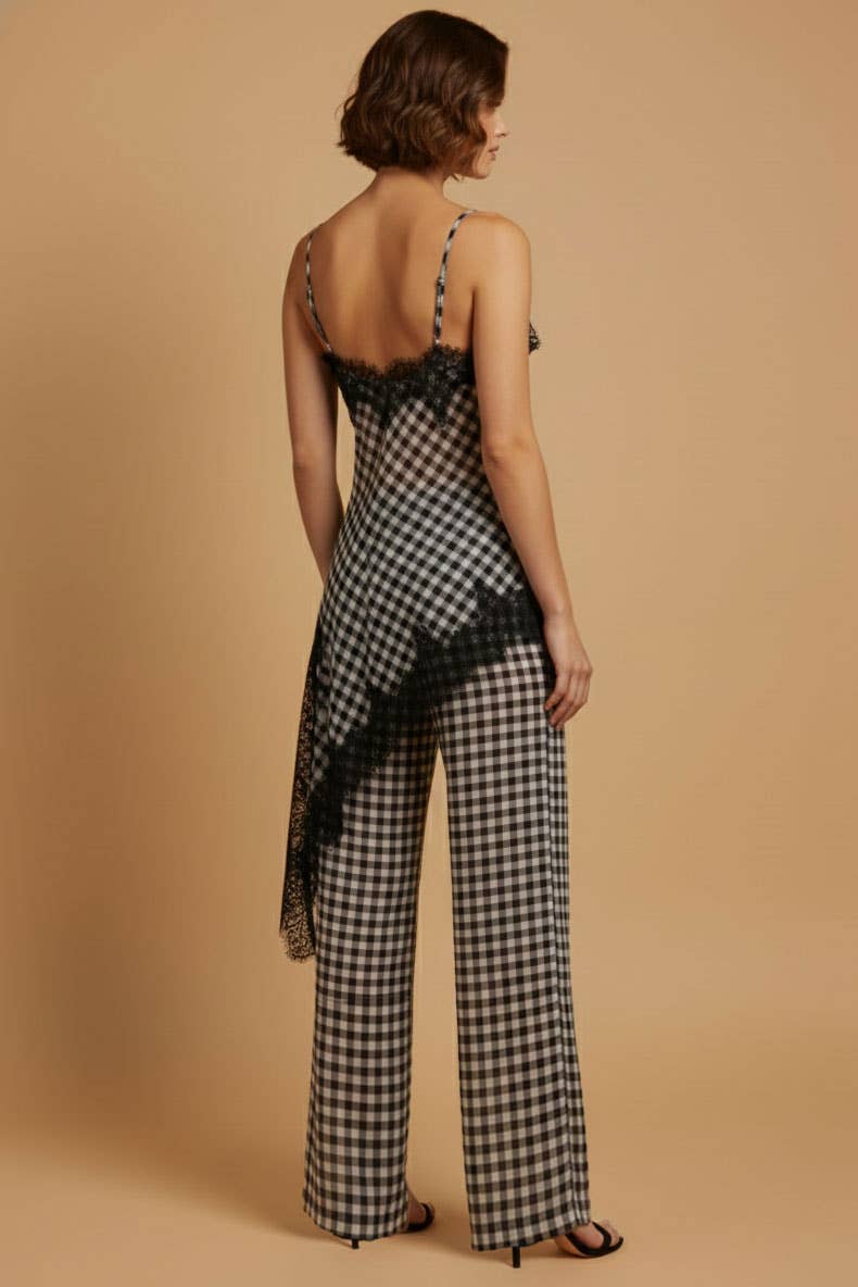 Gingham Lace Pant