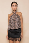 Snake Print Halter Top